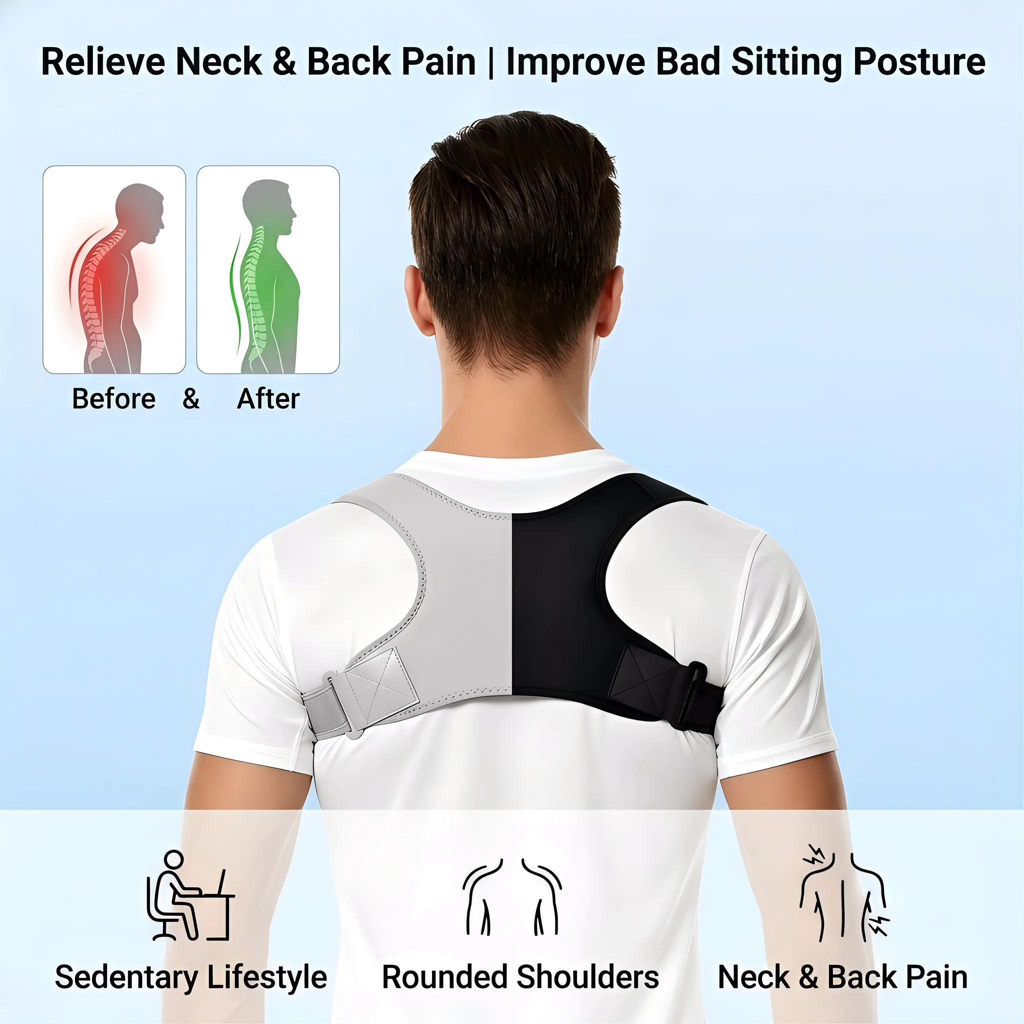 유니섹스 보이지 않는 등 자세 교정기 조절 가능 통기성 - Posture Corrector Back 리뷰 및 가격